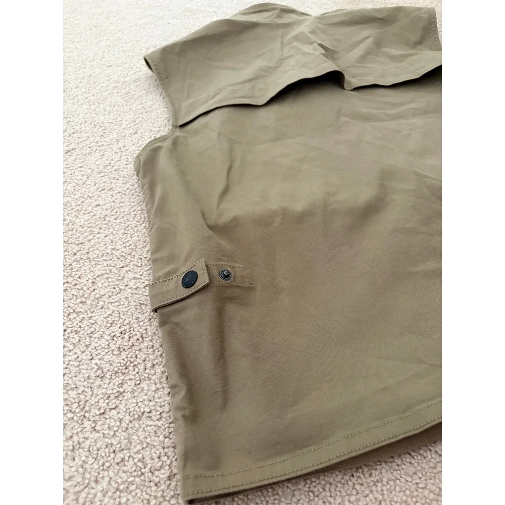 Banana Republic Mens Utility Vest Large Khaki Brown Cotton Multi-Pocket Gorpcore